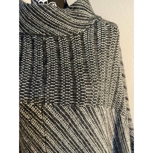 Gray Wool Blend Poncho Sweater - Picture 2 of 8